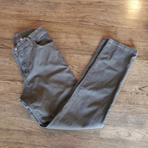 VINTAGE Jeans Hi-Waisted Stretch Olive Green XXS - Picture 1 of 9